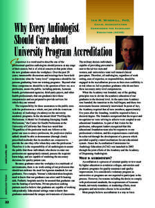 Ian M. Windmill, PhD,  Why Every Audiologist Should Care about University Program Accreditation