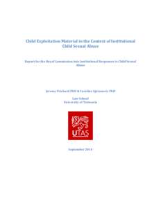 Child Exploitation Material in the Context of Institutional Child Sexual Abuse Report for the Royal Commission into Institutional Responses to Child Sexual Abuse