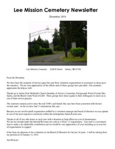 Lee Mission Cemetery Newsletter December 2014 Lee Mission CemeteryD Street
