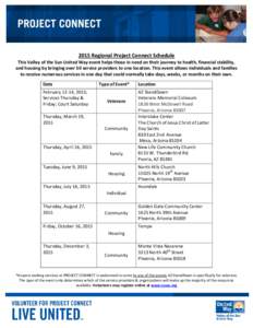 2009 Regional Project Homeless Connect Schedule