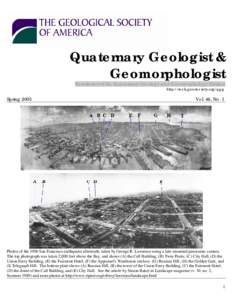Quaternary Geologist & Geomorphologist Newsletter of the Quaternary Geology and Geomorphology Division http://rock.geosociety.org/qgg  Spring 2005