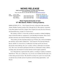News Release - Wildland Fire Academy