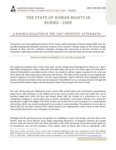     THE STATE OF HUMAN RIGHTS IN  BURMA ‐ 2008   