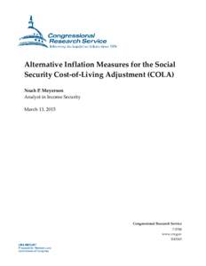 Alternative Inflation Measures for the Social Security Cost-of-Living Adjustment (COLA)