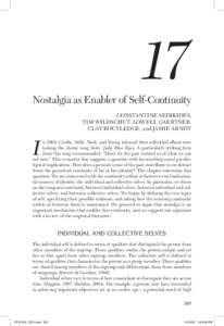 Nostalgia as Enabler of Self-Continuity