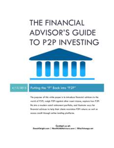 The Financial Advisor’s Guide to P2P investing