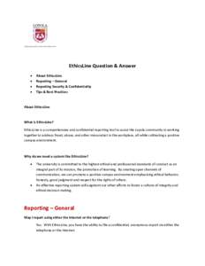 EthicsLine Question & Answer    