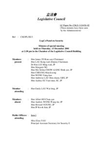 立法會 Legislative Council LC Paper No. CB[removed]These minutes have been seen by the Administration) Ref