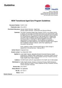 NSW Transitional Aged Care Program Guidelines