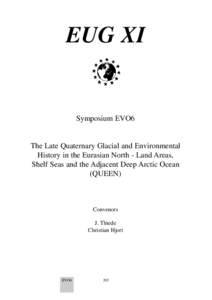 EUG XI  Symposium EVO6 The Late Quaternary Glacial and Environmental History in the Eurasian North - Land Areas,