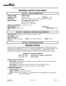 MATERIAL SAFETY DATA SHEET SECTION 1. PRODUCT IDENTIFICATION PRODUCT NAME: CHEMICAL NAME: SYNONYMS: MANUFACTURER: