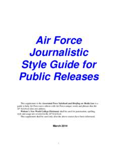 Microsoft Word - Air Force Journalistic Style Guide - March 2014