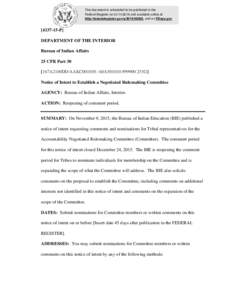 This document is scheduled to be published in the Federal Register onand available online at http://federalregister.gov/a, and on FDsys.govP] DEPARTMENT OF THE INTERIOR