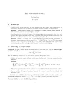 The Probabilistic Method Po-Shen Loh June