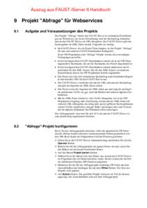 Auszug aus FAUST iServer 8 Handbuch  9 Projekt 
