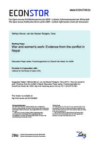 War and Women’s Work: Evidence from the Conflict in Nepal