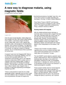 A new way to diagnose malaria, using magnetic fields