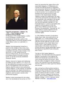 The Federalist Papers / James Madison / United States / Federalist Party / Federalist No. 10 / Dolley Madison / Madison / Thomas Jefferson / Alexander Hamilton / Federalist / Report