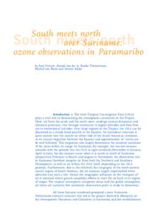 South meets north over Suriname: ozone observations in Paramaribo South meets north by Paul Fortuin, Ronald van der A, Renske Timmermans,