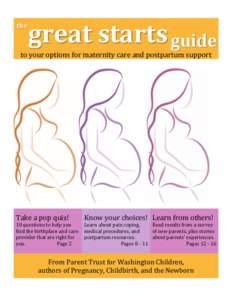 the  great starts guide to your options for maternity care and postpartum support