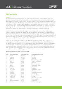 clickonwales.org / Wales factfile  Settlements