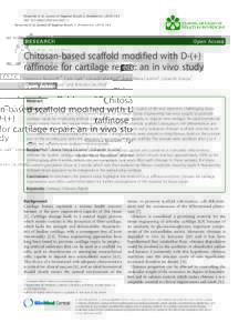 Chitosan-based scaffold modified with D-(+) raffinose for cartilage repair: an in vivo study