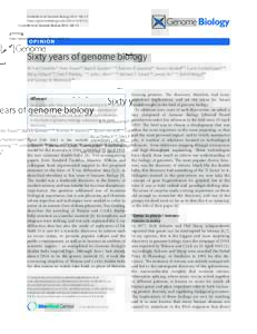 Sixty years of genome biology