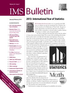Volume 42 • Issue 1  IMS  Bulletin January/February 2013