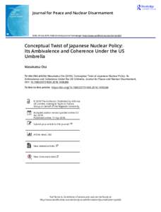 Conceptual Twist of Japanese Nuclear Policy: Its Ambivalence and Coherence Under the US Umbrella