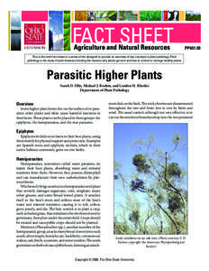 FACT SHEET Agriculture and Natural Resources PP401.09  This is the ninth fact sheet in a series of ten designed to provide an overview of key concepts in plant pathology. Plant