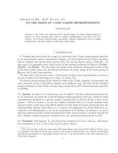 September 12, 2001 – 10 : 37 Revision : 1.74 ON THE IMAGE OF Λ-ADIC GALOIS REPRESENTATIONS AMI FISCHMAN Abstract. We explore the question of how big the image of a Galois representation attached to a Λ-adic modular f