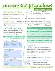 a field guide to  scriptaculous Combination Effects  the basic syntax