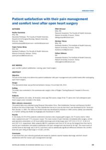 RESEARCH PAPER  Patient satisfaction with their pain management and comfort level after open heart surgery AUTHORS Neziha Karabulut