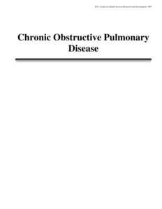 ECU, Center for Health Services Research and Development, 1997  Chronic Obstructive Pulmonary Disease  ECU, Center for Health Services Research and Development, 1997