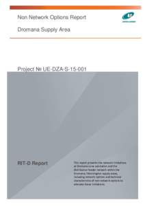 Non Network Options Report Dromana Supply Area Project № UE-DZA-SRIT-D Report