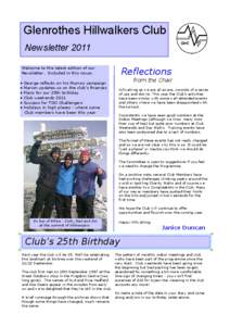 Glenrothes Hillwalkers Club Newsletter 2011 Welcome to the latest edition of our