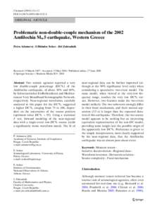 J Seismol:1–12 DOIs10950ORIGINAL ARTICLE  Problematic non-double-couple mechanism of the 2002