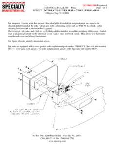 Microsoft Word - TECHA612  Integrated Cover Seal & Yoke Lubrication