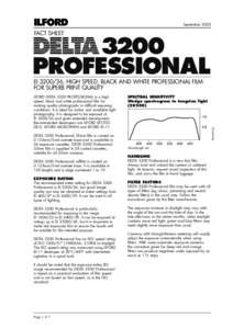 SeptemberFACT SHEET EI, HIGH SPEED, BLACK AND WHITE PROFESSIONAL FILM FOR SUPERB PRINT QUALITY