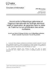 INFCIRC/792/Mod.1 - Agreement between the Gabonese Republic and the International Atomic Energy Agency for the Application of Safeguards in Connection with the Treaty on the Non-Proliferation of Nuclear Weapons - French