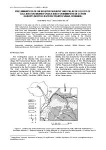 ACTA PALAEONTOLOGICA ROMANIAE V[removed]), P[removed]PRELIMINARY DATA ON BIOSTRATIGRAPHY AND PALAEOECOLOGY OF CALCAREOUS NANNOFOSSILS AND FORAMINIFERA IN CEPARI QUARRY (NORTH-EASTERN TRANSYLVANIA, ROMANIA) Ana-Maria VU