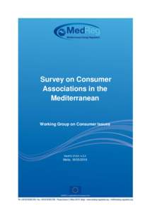 Survey on Consumer Associations in the Mediterranean Working Group on Consumer Issues