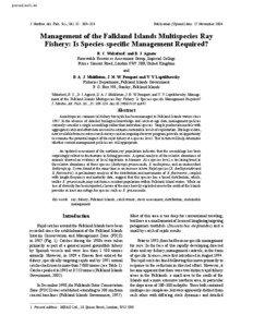 Management of the Falkland Islands Multispecies Ray Fishery: Is Species-specific Management Required?