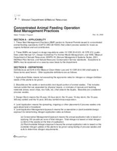 Concentrated Animal Feeding Operation Best Management Practices Water Pollution Program Feb. 24, 2006