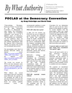 August/September 2017 January 2009 http://www.poclad.org  POCLAD at the Democracy Convention