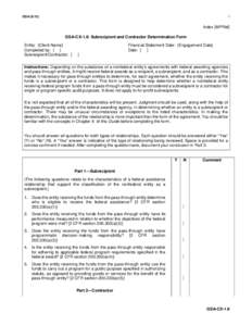 GSA CX 1 8 Subrecipient Vendor Determination Form