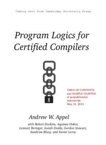 Theoretical computer science / Logic in computer science / Formal methods / Mathematical logic / Automated theorem proving / Substructural logic / Formal verification / Compiler correctness / Separation logic / Correctness / Semantics / Hoare logic
