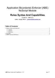 Application Boundaries Enforcer (ABE) NoScript Module Rules Syntax And Capabilities Version 0.3 – Author: Giorgio Maone – 