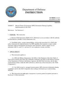 DoD Instruction[removed], November 25, 2014