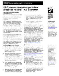 DEQ re-opens comment period on proposed rules for PGE Boardman